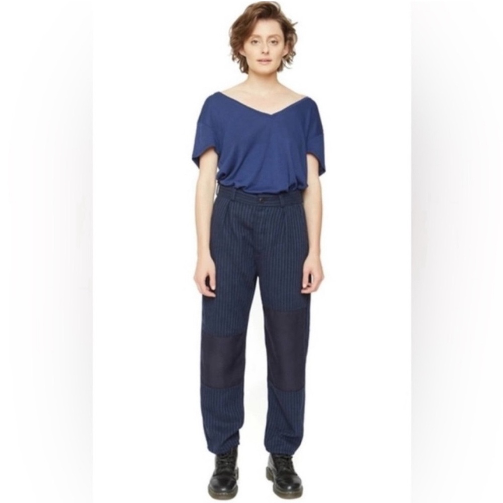 Free People X Sandrine Rose - Paper with Patch Pinstripes Pants Berlin - Size 25 - Picture 1 of 9